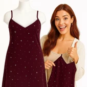 KADIN Büyük Beden Milan Kumaş Gecelik ve Ev Elbisesi - GENİŞ KESİM - 4