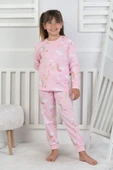Cute Dreams Pattern Uzun Kollu Kız Çocuk Pijama Takımı - 4