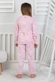 Cute Dreams Pattern Uzun Kollu Kız Çocuk Pijama Takımı - 10