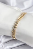 Pirinç VIP Seri Gold Renk Arpa Model Kadın Bileklik - TJ-BB7924 thumbnail 1