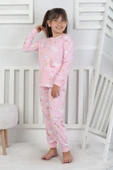 Cute Dreams Pattern Uzun Kollu Kız Çocuk Pijama Takımı - 8