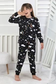 Cute Dreams Pattern Uzun Kollu Kız Çocuk Pijama Takımı - 11