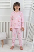 Cute Dreams Pattern Uzun Kollu Kız Çocuk Pijama Takımı - 1
