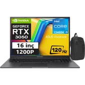 Vivobook 16X 12.nesil Core I5 12450H 16GB 512GB SSD RTX3050 16 Inç 120Hz" Windows 11 Home Wuxga Taşınabilir Bilgisayar K3605ZC-N1012W14+ÇANTA thumbnail 1