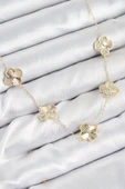 Pirinç VIP Yonca Model Gold Renk Kadın Kolye - TJ-BKO10484 thumbnail 1