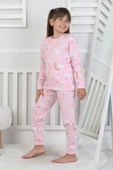 Cute Dreams Pattern Uzun Kollu Kız Çocuk Pijama Takımı - 5