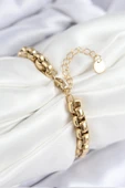 316L Çelik Halat Zincir Model Gold Renk Kadın Bileklik - TJ-BB7830 thumbnail 2