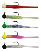 Kendo Hook Worm Jighead+Lrf Silikonu 1gr+4.5cm 5 Adet  Head Black+Pearl White thumbnail 1