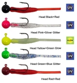 Kendo Hook Worm Jighead+Lrf Silikonu 2gr+4.5cm 5 Adet  Head Red+Red thumbnail 2