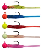 Kendo Hook Worm Jighead+Lrf Silikonu 1.5gr+4.5cm 5 Adet  Head Yellow+Red thumbnail 1