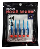Kendo Hook Worm Jighead+Lrf Silikonu 1.5gr+4.5cm 5 Adet  Head Yellow+Red thumbnail 3