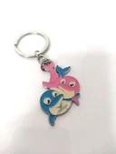 Sevimli Çift Yunus Balıkları Metal Anahtarlık Çanta Süsü 10263 Hdmarketim - 1
