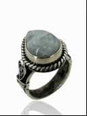 Damla Ay Taşı Özel Tasarım El Üretimi 925 Gümüş Yüzük thumbnail 2