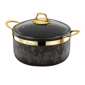 Royal Stone 9 Parça Kum Taşı&Altın Taş Granit Tencere Seti thumbnail 4