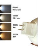 (4 Adet) Osaka 12Volt 7W (50W) Sarı (3000K) GU5.3 Duylu (İğne Bacak) Led Spot Ampul thumbnail 5