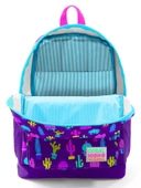 Coral High Dört Gözlü Saksıda Kaktüsler Kız Çocuk İlkokul Sırt Çantası - Mor thumbnail 3