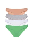 LitaeTrend 4 adet Süper Eko Set Likralı Kadın Slip Külot Ten Gri Beyaz Yeşil thumbnail 1