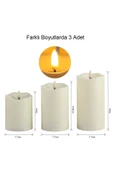 Plentiful Alevsiz Titreyen Led Mum Büyük Boy 3lü Set Kumandalı - 4