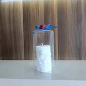 Dekoratif  mum Romantik aşıklar figürlü beyaz renk Kokulu Doğal thumbnail 3