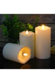 Plentiful Alevsiz Titreyen Led Mum Büyük Boy 3lü Set Kumandalı - 6