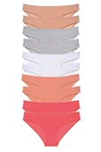 LitaeTrend 10 adet Süper Eko Set Likralı Kadın Slip Külot Ten Gri Beyaz Pudra Fuşya thumbnail 1