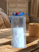 Dekoratif  mum Romantik aşıklar figürlü beyaz renk Kokulu Doğal thumbnail 1