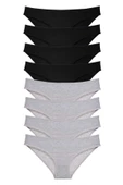 LitaeTrend 8 adet Süper Eko Set Likralı Kadın Slip Külot Siyah Gri thumbnail 1