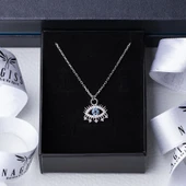 Göz-Nazar Boncuğu Model 925 Ayar Gümüş Kadın Kolye thumbnail 3