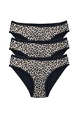 LitaeTrend 3 Adet Leopar Desenli Likralı Yumuşak Dokulu Kadın Slip Külot thumbnail 1