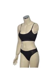 LitaeTrend Pedli İp Askılı Yarım Atlet Büstiyer Külot Takım Siyah thumbnail 2