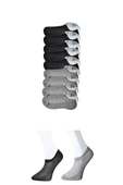 LitaeTrend Siyah ve Gri Erkek Görünmez Çorap 9 çift thumbnail 1