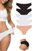 LitaeTrend 5 Adet Kadın Dikişsiz Lazer Kesim Esnek İz yapmayan Külot S4 thumbnail 1