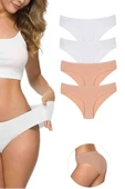 LitaeTrend 4 Adet Kadın Dikişsiz Lazer Kesim Esnek İz yapmayan Külot S3 thumbnail 1