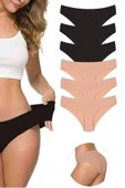 LitaeTrend 6 Adet Kadın Dikişsiz Lazer Kesim Esnek İz yapmayan Külot S2 thumbnail 1