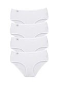 LitaeTrend 4 Adet Tutku Kadın Yüksek Bel Bato İnce Lastik Külot Beyaz thumbnail 1