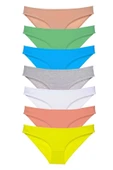 LitaeTrend 7 adet Süper Eko Set Likralı Kadın Slip Külot Çok Renkli thumbnail 1