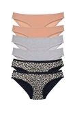 LitaeTrend 6 Adet Likralı Kadın Slip Külot Leopar Ten Gri thumbnail 1