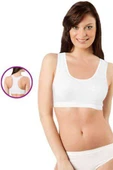 LitaeTrend Elite Life Geniş Askılı Kadın Destekli Sporcu Büstiyer Beyaz Sütyen 777 thumbnail 3