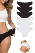 LitaeTrend 6 Adet Kadın Dikişsiz Lazer Kesim Esnek İz yapmayan Külot S1 thumbnail 1