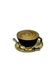 Kahve Fincanı Broş Retro Tasarım Latte Cup Brooch Kahveseverlere Hediye Aksesuar - 3