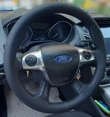 DİKİŞLİ DİREKSİYON KILIFI NOKTALI DERİ SİYAH DİKİŞLİ FOR.T FOCUS 2012-13-14 İÇİN thumbnail 1