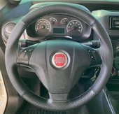 DİKİŞLİ DİREKSİYON KILIFI KARBON DERİ NOKTA DERİ GRİ DİKİŞLİ F.İAT FİORİNO / LİNEA İÇİN thumbnail 1