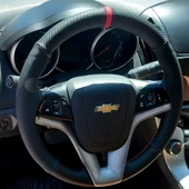 DİKİŞLİ DİREKSİYON KILIFI KARBON DERİ NOKTALI DERİ KIRMIZI YÜZÜK / DİKİŞLİ CHEVROLET CRUZE - 1
