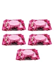 LitaeTrend 5 Paket Red Rose Islak Havlu Mendil 90 Adet Kapaklı Gül Kokulu - 1
