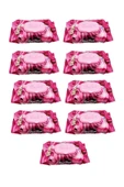 LitaeTrend 9 Paket Red Rose Islak Havlu Mendil 90 Adet Kapaklı Gül Kokulu - 1