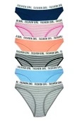 LitaeTrend 6 Adet Beli Yazılı Lastik Pamuk Kadın Külot thumbnail 2