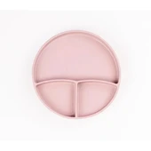 Pembe 3 lü Silikon Yemek Seti - Önlük + Diş Kaşıyıcılı Kaşık + Vakumlu Tabak thumbnail 5