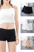 LitaeTrend Kadın Dikişsiz Görünmez İz Yapmaz Mini Şort Boxer Beyaz thumbnail 7