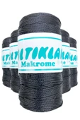 LitaeTrend 5 Adet Polyester Makrome İpi 68 Füme Gri 100 gr - 1