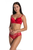 LitaeTrend Dolgusuz Full Dantelli Sütyen Takımı Kırmızı thumbnail 3